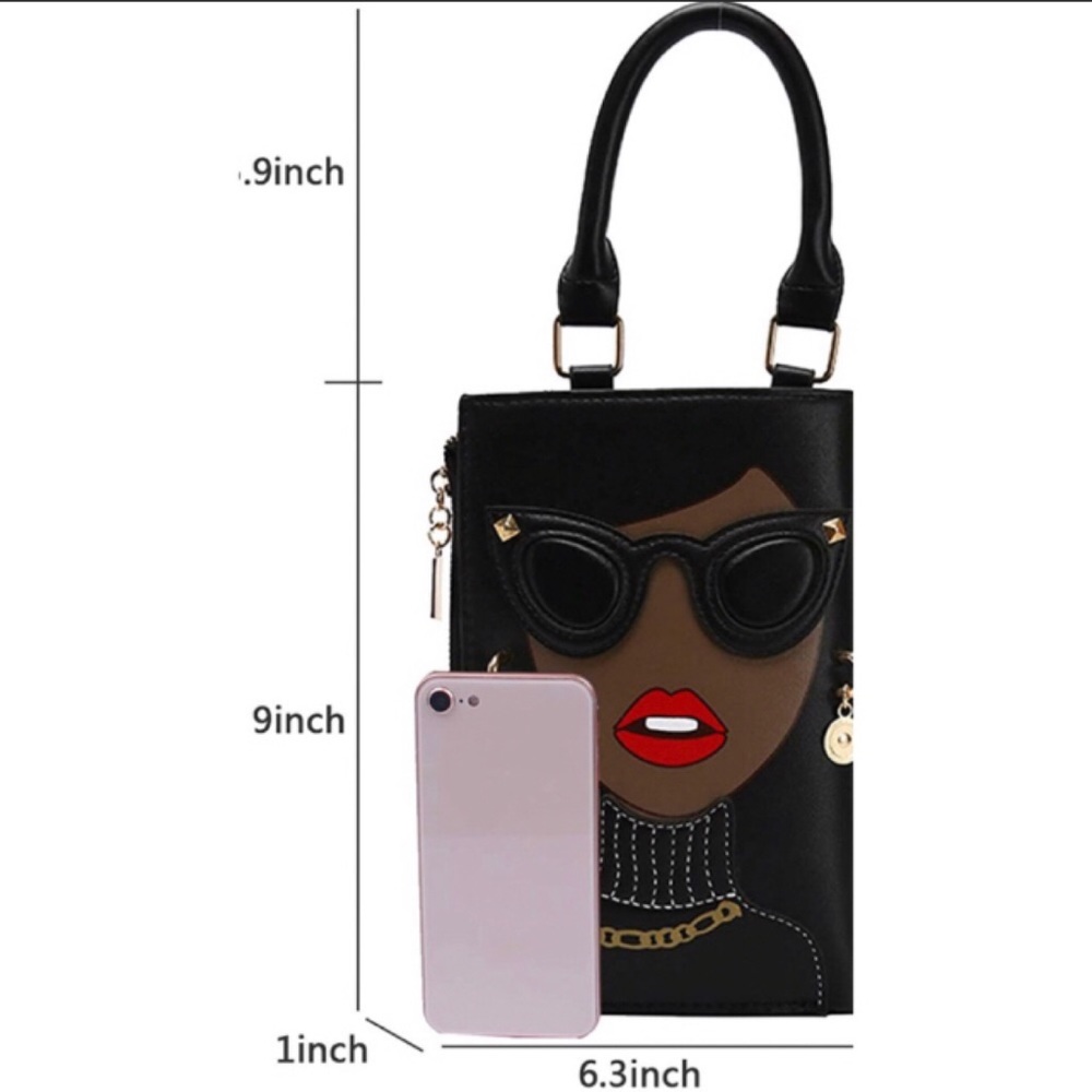 BLACK  PERSONALITY BAG CROSSBODY AND SATCHEL - Picture 4 of 6